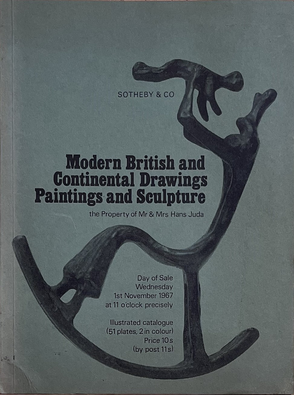 Modern British and Continental Drawings, Paintings and Sculpture, the Property of Mr & Mrs Hans Juda, 1st November 1967